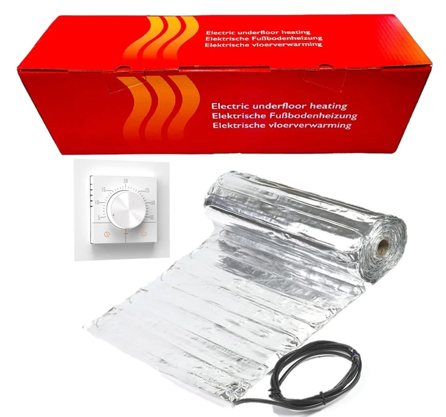 Covor aluminiu - Kit incalzire in pardoseala sub parchet 10 m² - 1400 W, cu termostat S-Control