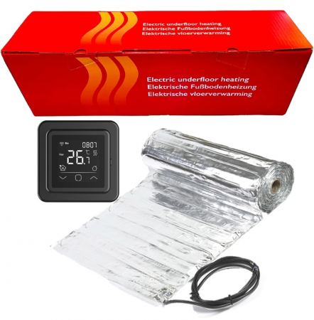 Incalzire electrica in pardoseala - Kit covor incalzire in pardoseala electric sub parchet 140 W/m² , cu termostat C16 WIFI