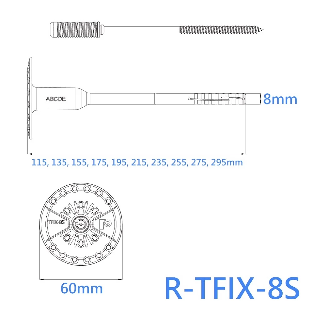 Diblu Surub pentru Fixari Termoizolatii in Beton, Caramida, BCA R-TFIX-8S [3]