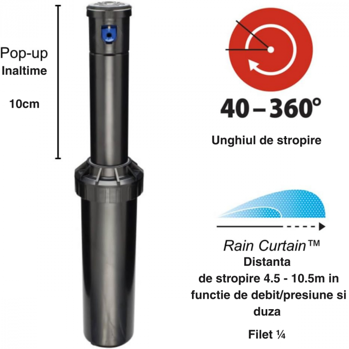 Aspersor RainBird 5004 asamblat pentru țeavă PEHD 25mm [4]