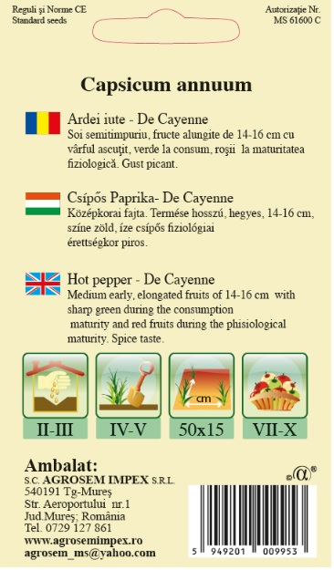 De Cayenne - Ardei Iute - Semințe [2]