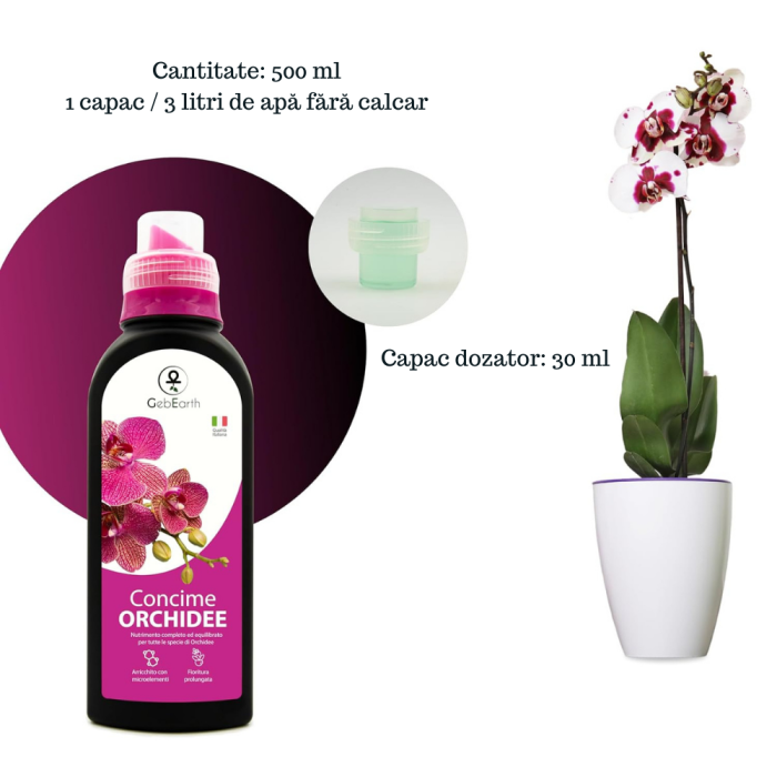 Ingrasamant pentru orhidee GebEarth® 500 ml, bogat in microelemente chelatate, stimuleaza si prelungeste inflorirea orhideelor [5]