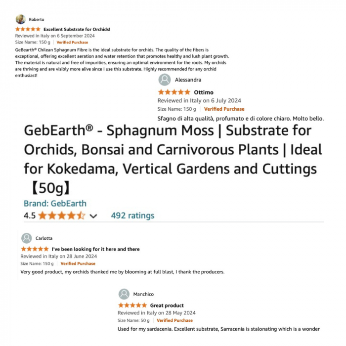 Muschi Sphagnum din Chile ; Fibre / Substrat pentru Orhidee, Bonsai și Plante Carnivore | Ideal pentru Kokedama, Grădini Verticale, Butași și Margotări [7]
