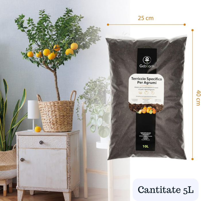 Pamant pentru citrice la ghiveci, 10 litri – special pentru lamai, portocali, bergamote si intreaga familie de plante citrice si mediteraneene Formula cu argila montmorillonitica [2]