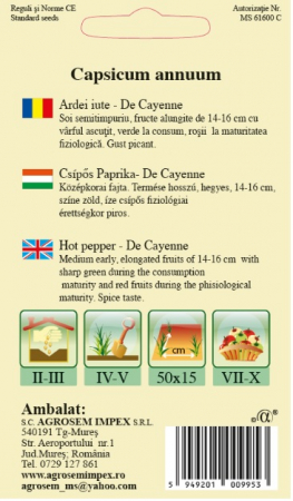De Cayenne - Ardei Iute - Semințe [1]