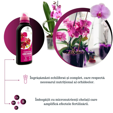 Ingrasamant pentru orhidee GebEarth® 500 ml, bogat in microelemente chelatate, stimuleaza si prelungeste inflorirea orhideelor [6]