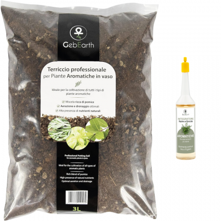 Pamant/Substrat - Pământ plante aromatice 3L + Nutrienti 35ml