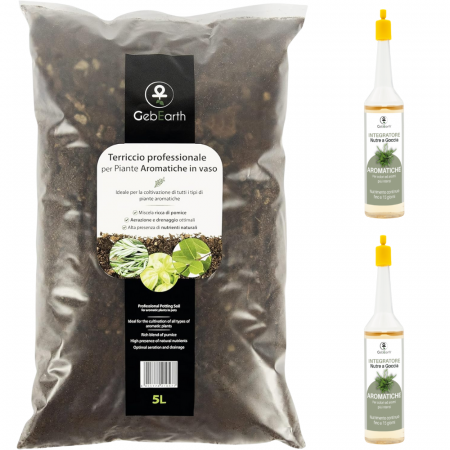 Pamant/Substrat - Pământ plante aromatice 5L + 2 x Nutrienti 35ml