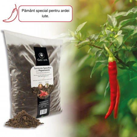 Pământ Ardei Iute Profesional, Substrat pentru Semănat Ardei Iuți, Potrivit pentru întreaga fază de viață a plantei Crește randamentul și iuțeala ardeilor [2]