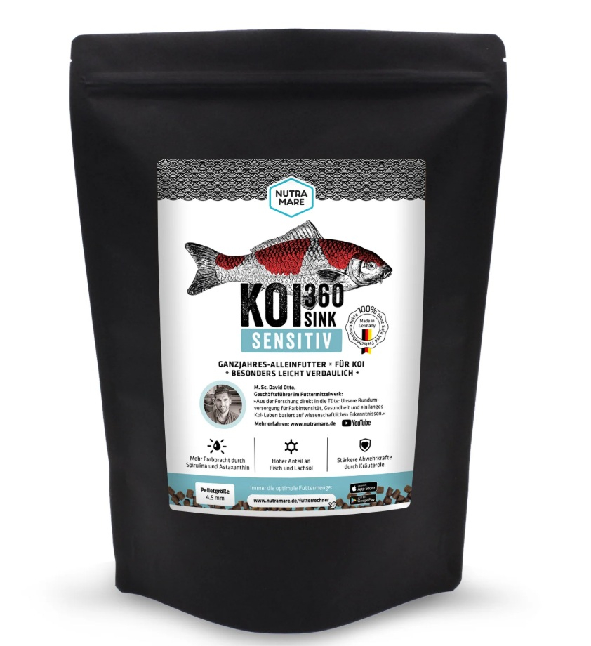 Mancare koi premium KOI PRO 360 Sensitive SINK (scufundătoare) 4,5 mm - 1.2 kg (ideala pentru anotimpul rece) [1]