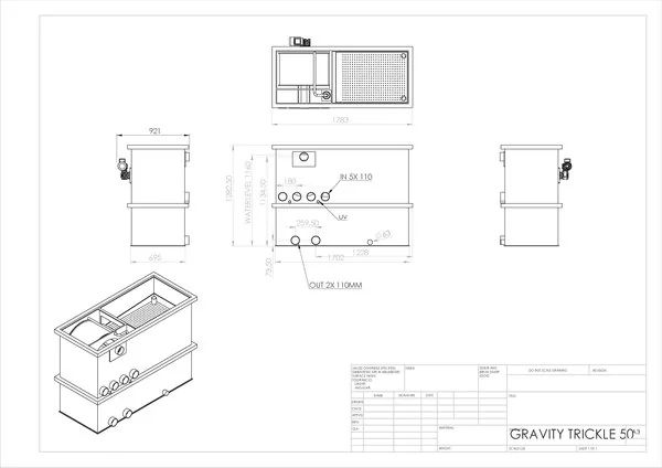 Filtru cu tambur si dus biologic MPF Biodrum Gravity Trickle 50 pentru Iazuri Koi [5]
