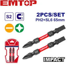 Seturi si accesorii pentru insurubat - EMTOP SET 2 BITI PH2 50 mm ESBTM5PH250