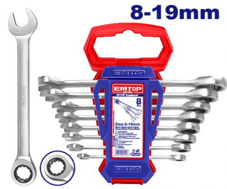 Chei si truse chei - EMTOP SET 8 CHEI FLEXIBILE CU CLIKET 8-19 ECSS10803