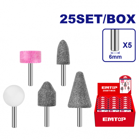 Accesorii polizare, slefuire, rindeluire si polishat - EMTOP SET BIAXURI EAKB0502