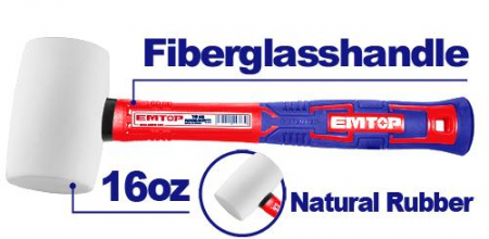 Ciocane de cauciuc - EMTOP CIOCAN CAUCIUC 16 OZ ALB EHAMRH16002