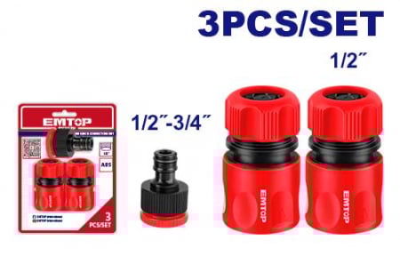 Irigatii pentru Gradina - EMTOP SET 3 CONECTORI FURTUN EQCS11231