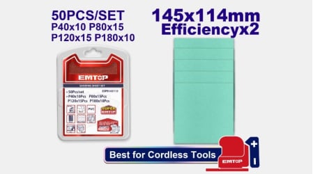 ELEKTROMOS SZERSZÁM TARTOZÉKOK - EMTOP Csiszolólap készlet 50 db, ESPR145115