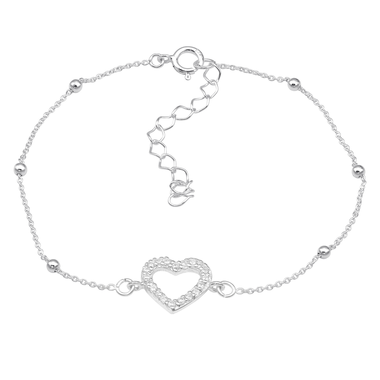 Bratara AG925 inima cu zirconiu transparent [1]