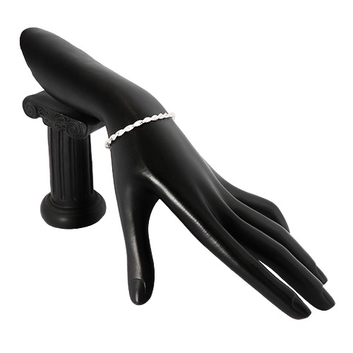 Brațară din argint 925 - două lanțuri împletite între ele, suprafață strălucitoare [6]