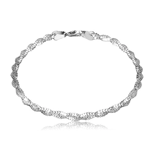 Brațară din argint 925 - două lanțuri împletite între ele, suprafață strălucitoare [7]