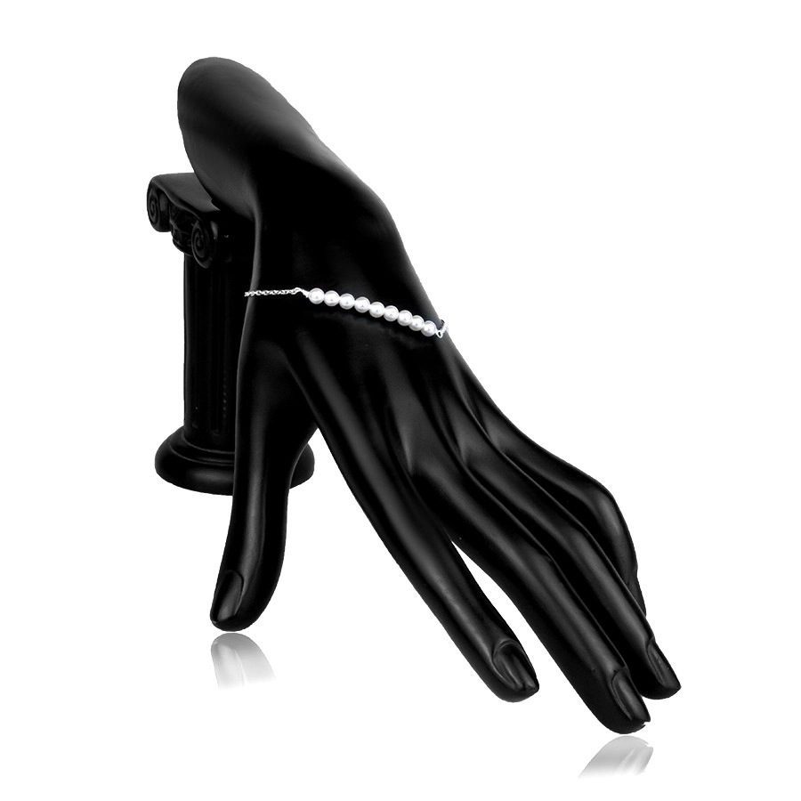 Brățară din argint 925 – linie de perle albe sintetice [2]