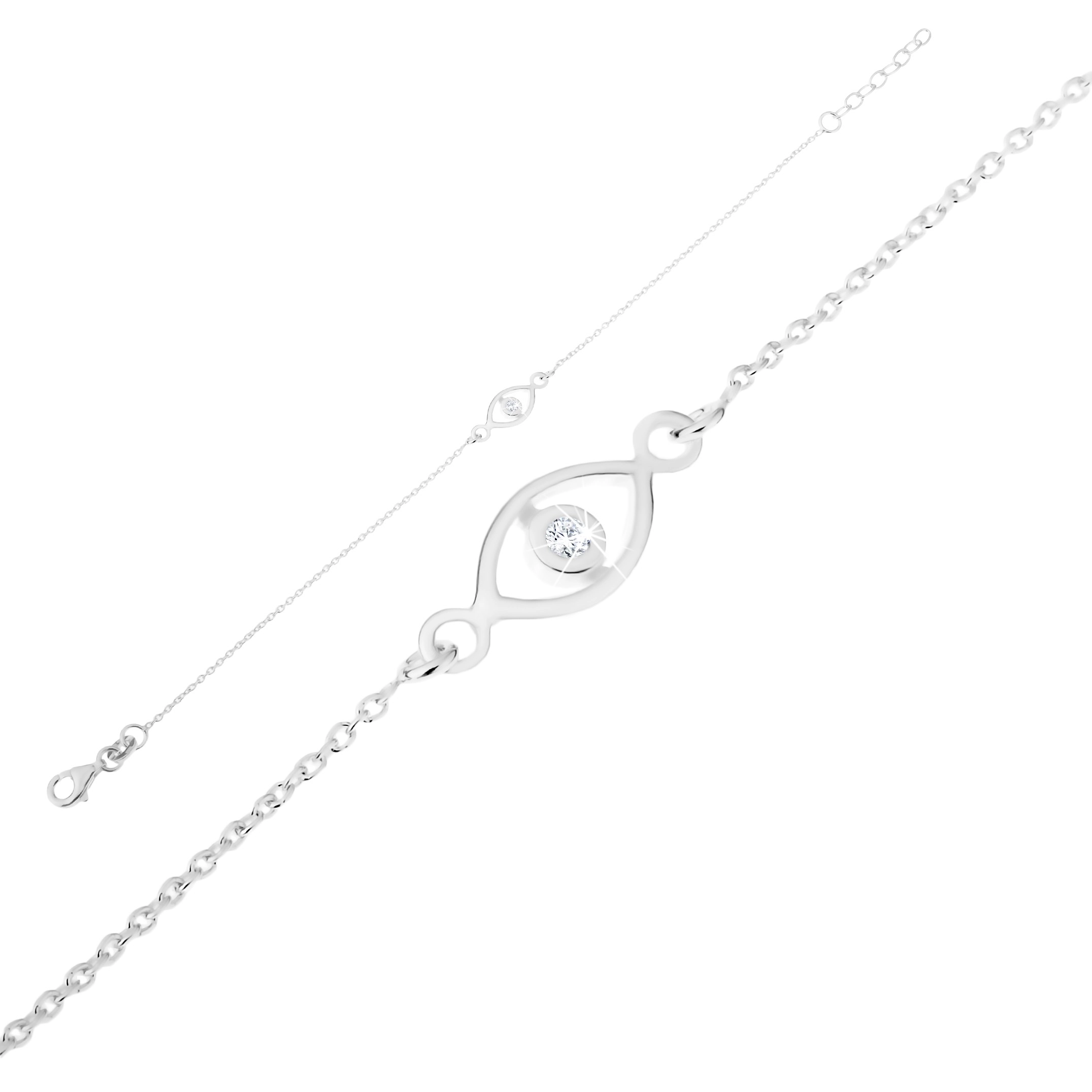 Bratara din argint 925, Ochiul lui Horus cu zirconiu rotund transparent. [2]