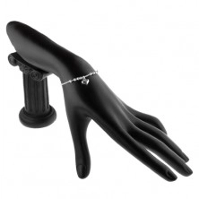 Brăţară din argint 925 - verigi ovale, bile ornamentale, inimă simetrică [2]