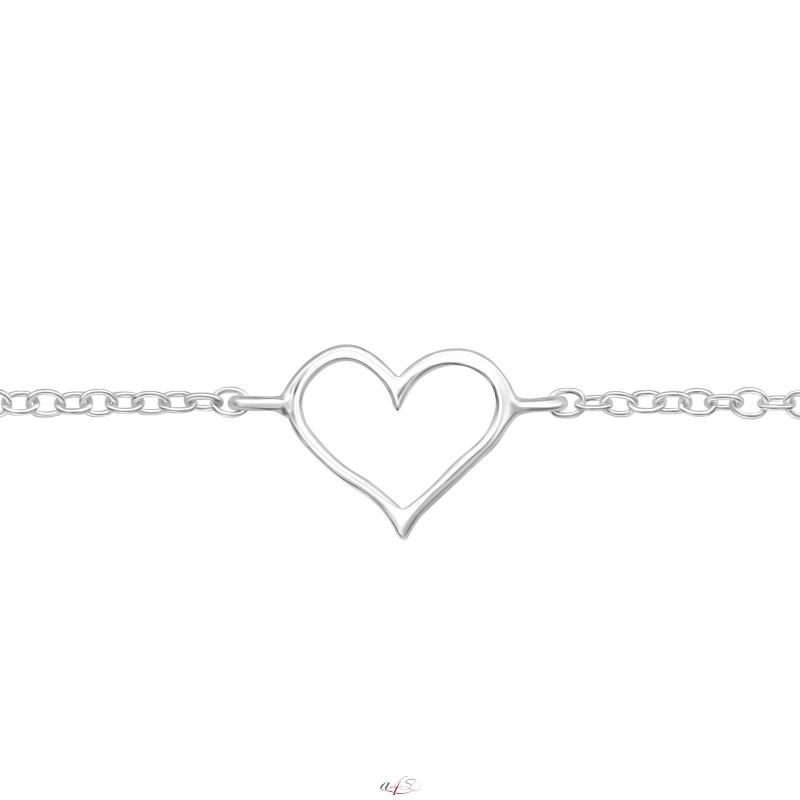 Brățară inimă cu lanț argint 925 [1]