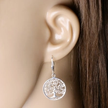 Cercei din argint 925 – cerc subțire, arborele vieții [4]