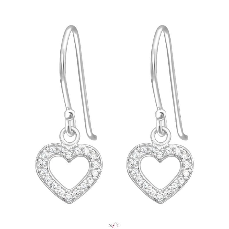 Cercei inima cu zirconii transparente [1]