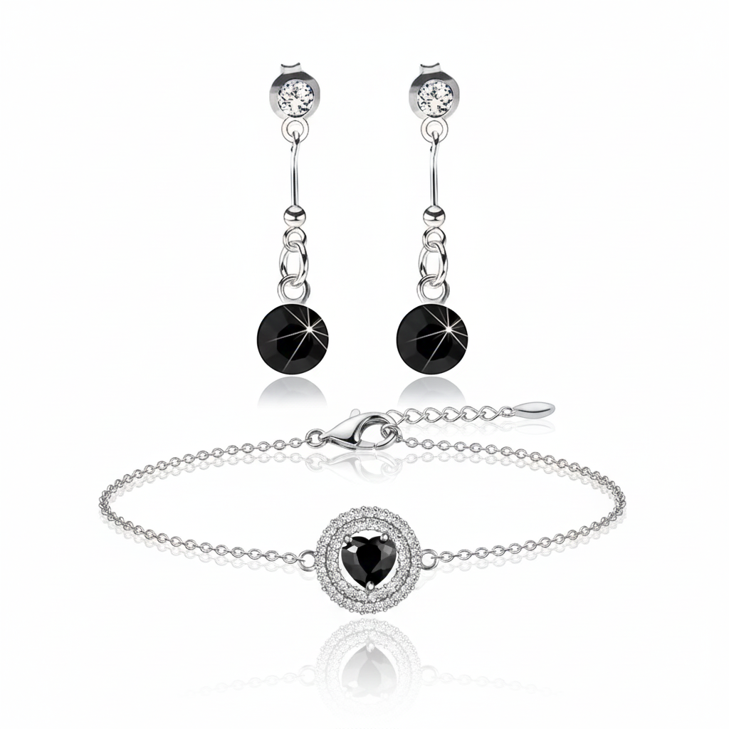 Set Bijuterii Argint 925 "Black Beauty": Eleganță și Strălucire Nocturnă [2]