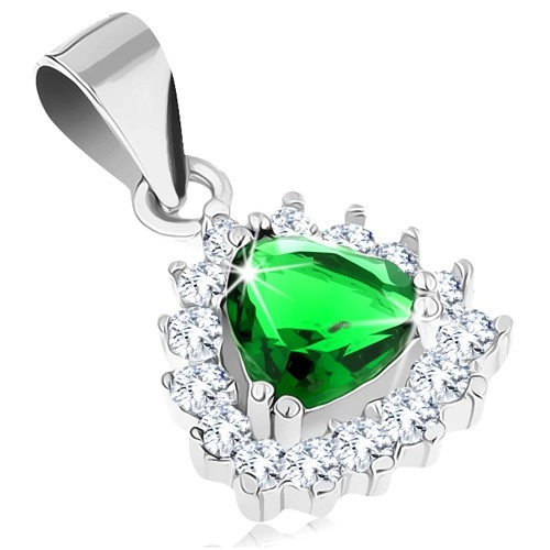 Set din argint 925 format din pandantiv şi cercei zircon verde [4]