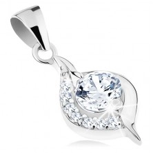 Set din argint 925, pandantiv şi cercei, picătură cu un zirconiu rotund, transparent [2]