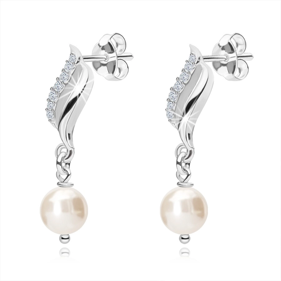 Set Elegant din Argint 925: Colier și Cercei cu Zirconiu și Perlă [5]