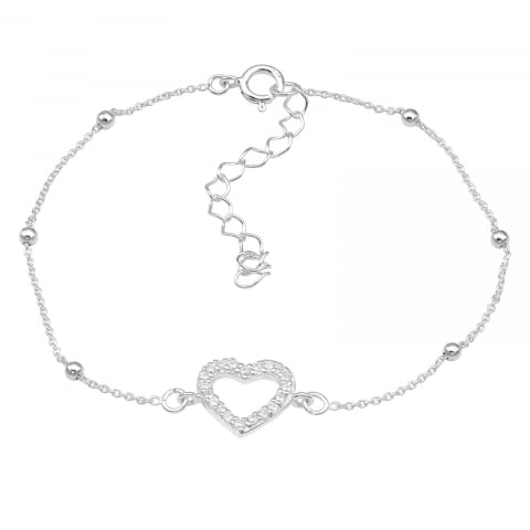 Be ready, Be Cool, Be Back to School - Bratara AG925 inima cu zirconiu transparent