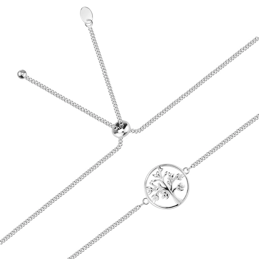 Be ready, Be Cool, Be Back to School - Brăţară din argint 925 - Arborele Vietii - reglabila - Inel neted