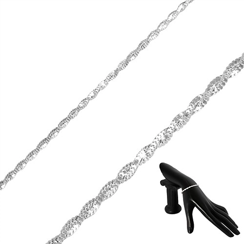 Brațară din argint 925 - două lanțuri împletite între ele, suprafață strălucitoare [4]