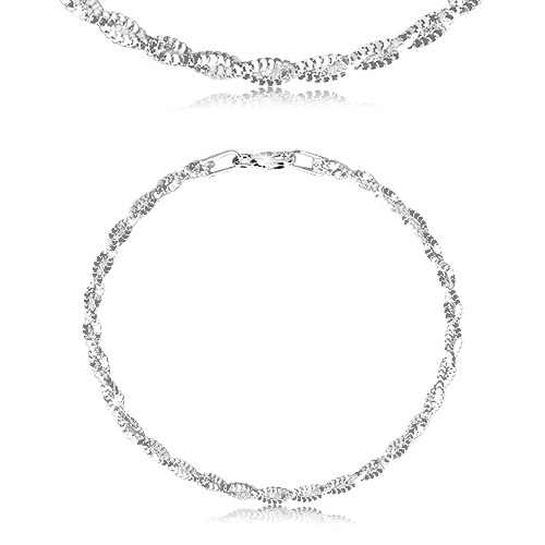 Brațară din argint 925 - două lanțuri împletite între ele, suprafață strălucitoare [1]