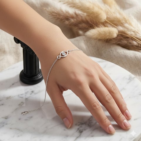 Merry Christmas !!! - Bratara din argint 925, Ochiul lui Horus cu zirconiu rotund transparent.