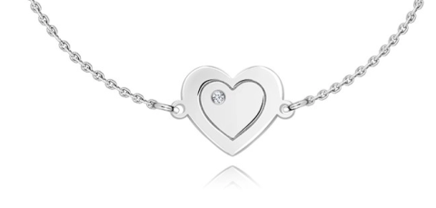 Brățară Elegantă din Argint 925 Diamond Heart cu Diamant Transparent [1]