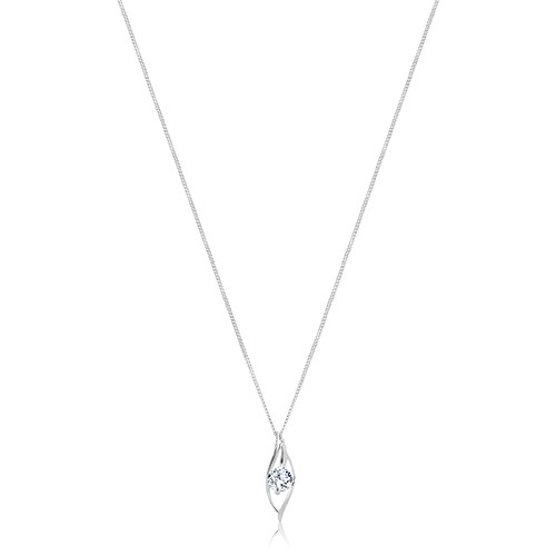 Coliere - Colier realizat din argint 925 - siluetă ondulată de ochi cu zirconiu
