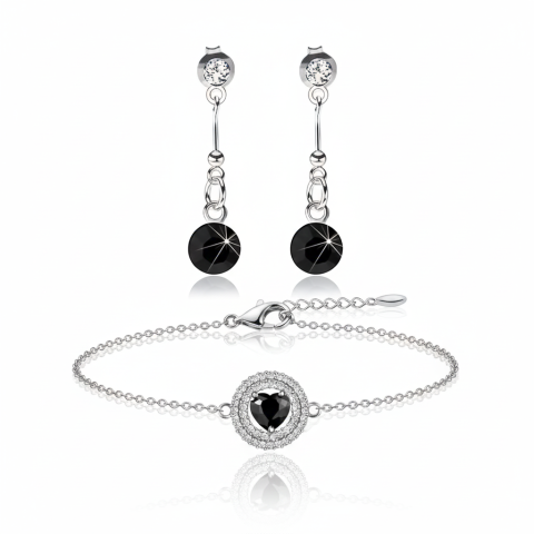 Set Bijuterii Argint 925 "Black Beauty": Eleganță și Strălucire Nocturnă [1]