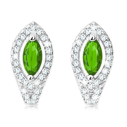 Set din argint 925 din pandantiv și cercei sub formă de zirconiu verde smarald [1]