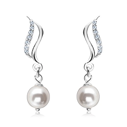 Set Elegant din Argint 925: Colier și Cercei cu Zirconiu și Perlă [5]