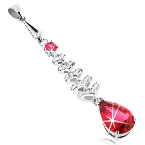 Set pandantiv şi cercei din argint 925, lacrimă roşu cu ţepi strălucitori [1]