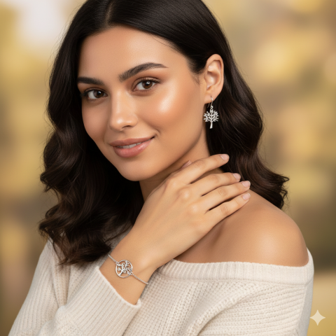 Setul de Bijuterii „Arborele Vieții” din Argint 925 – Simbol al Conexiunii și Echilibrului [1]