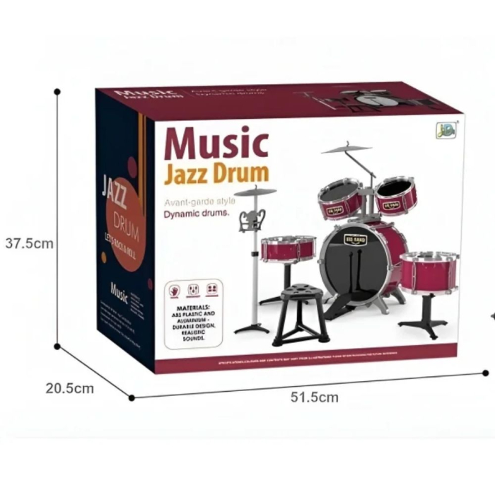 Set Tobe Copii 6 Piese Music Jazz Drum Cu Scaun Stand Si 2 Cinele 84 cm 3 Ani [2]