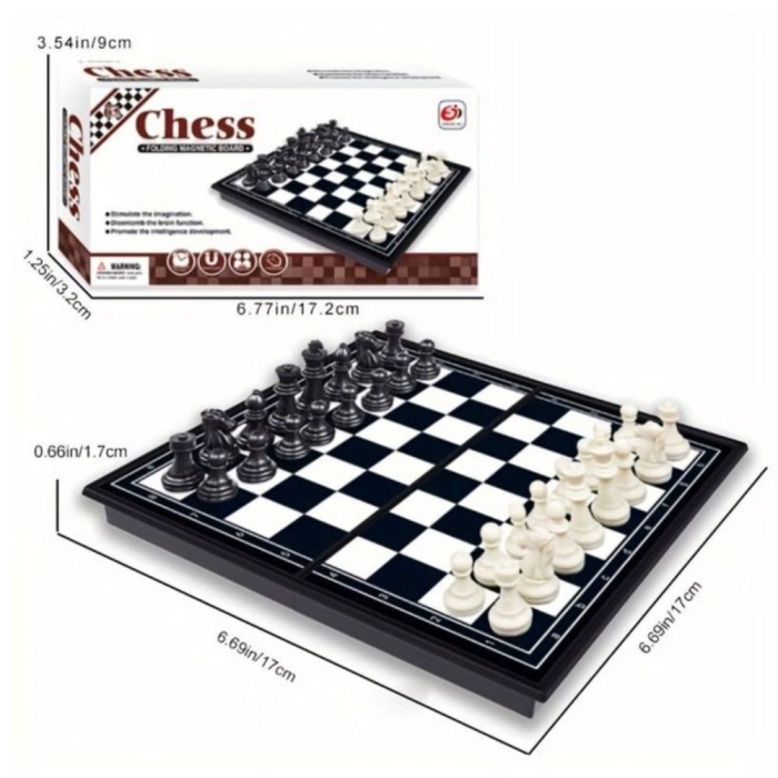 Set Joc de Sah Magnetic Pliabil de Buzunar 17x17 cm [4]