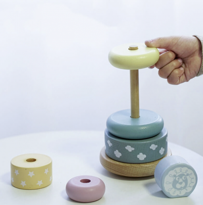 Turn Montessori pastel, 6 piese, din lemn [4]