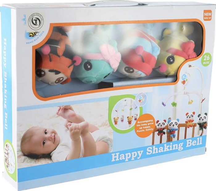 Carusel Muzical Rotativ pentru Patut Bebe cu 4 Figurine Plus